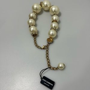 Dolce & Gabbana Short Necklace with sphere rhinestone accents white gold